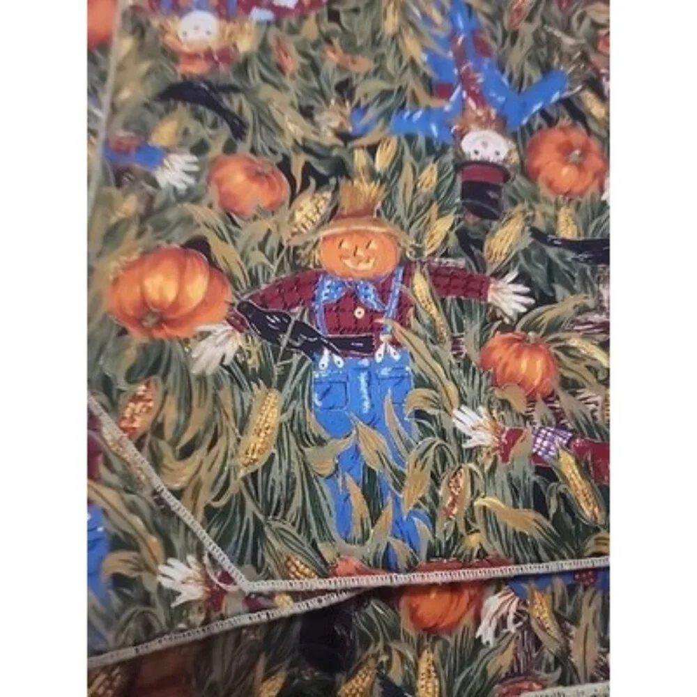 Scarecrow Pumpkin Fabric Placemats Set of 8 Fall Halloween Thanksgiving Decor‎